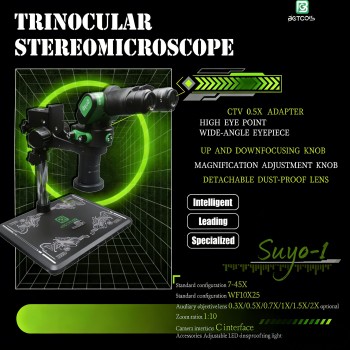 BG Trinocular Stereo Microscope 7X to 45X Suyo-1